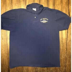 Vintage USS Arizona BB39 Pearl Harbor Stedman By Hanes Men’s Large Polo Shirt